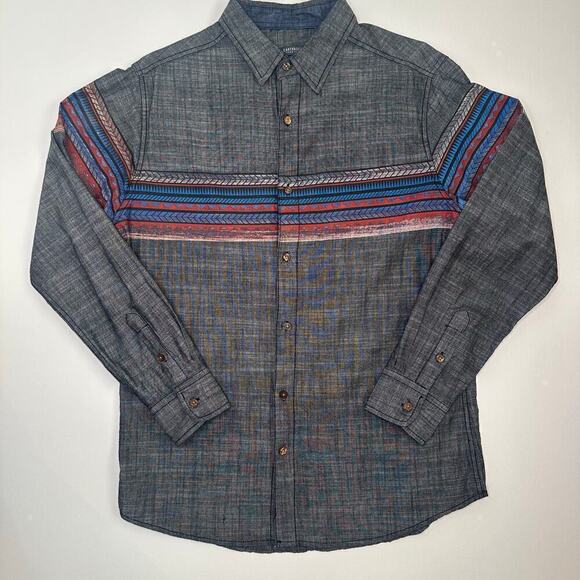 Earthbound Trading Co. 100% Cotton Button Front Western Shirt - Picture 1 of 6